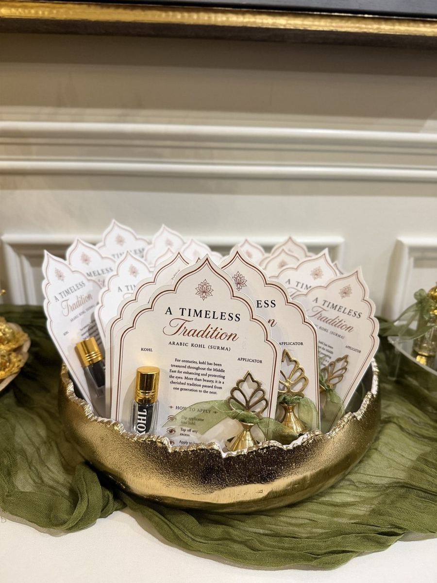 Henna night favors in gilded bowl