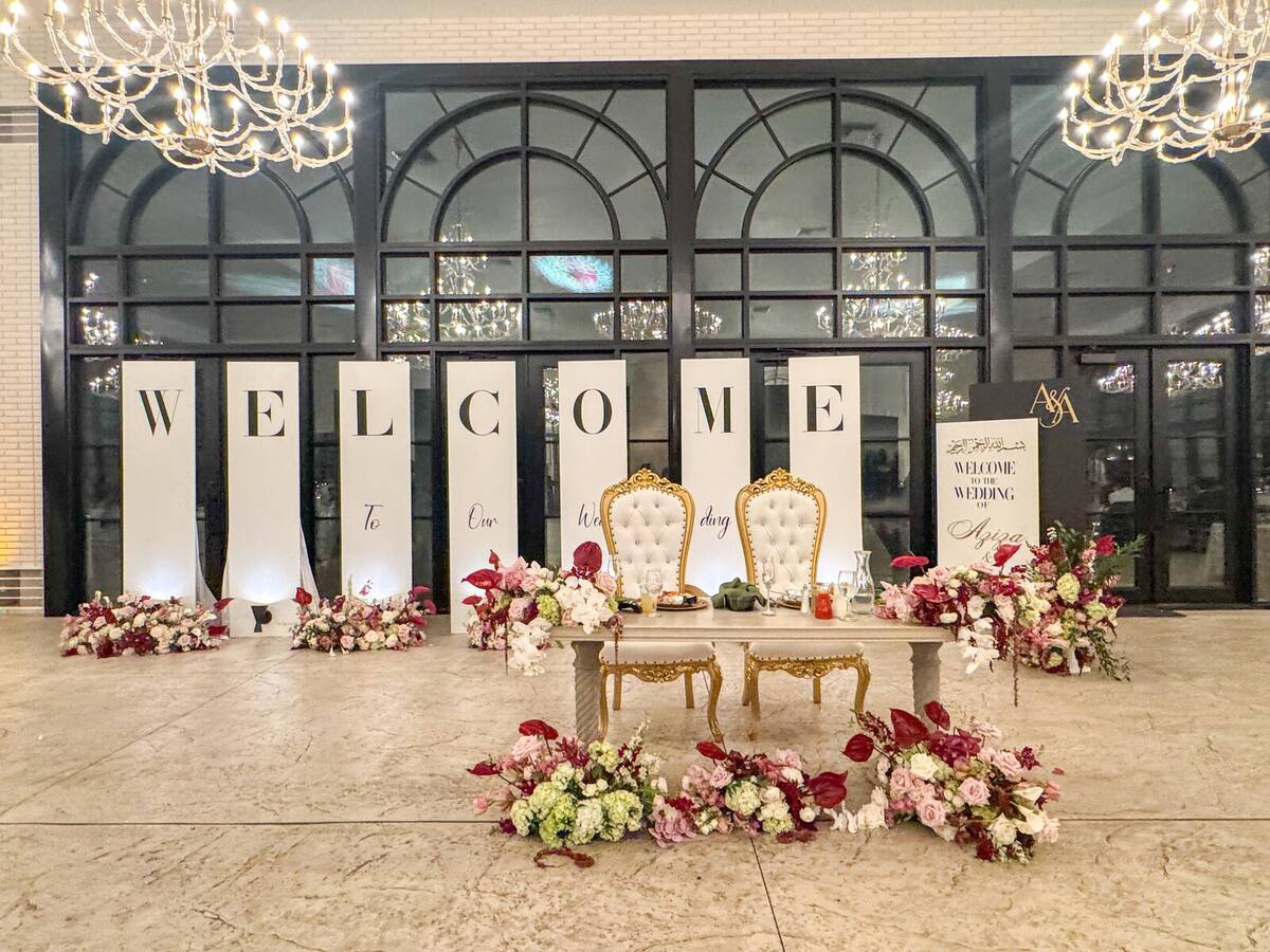 Styled reception backdrop